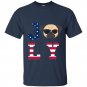 4th of july pug american flag dog t-shirt