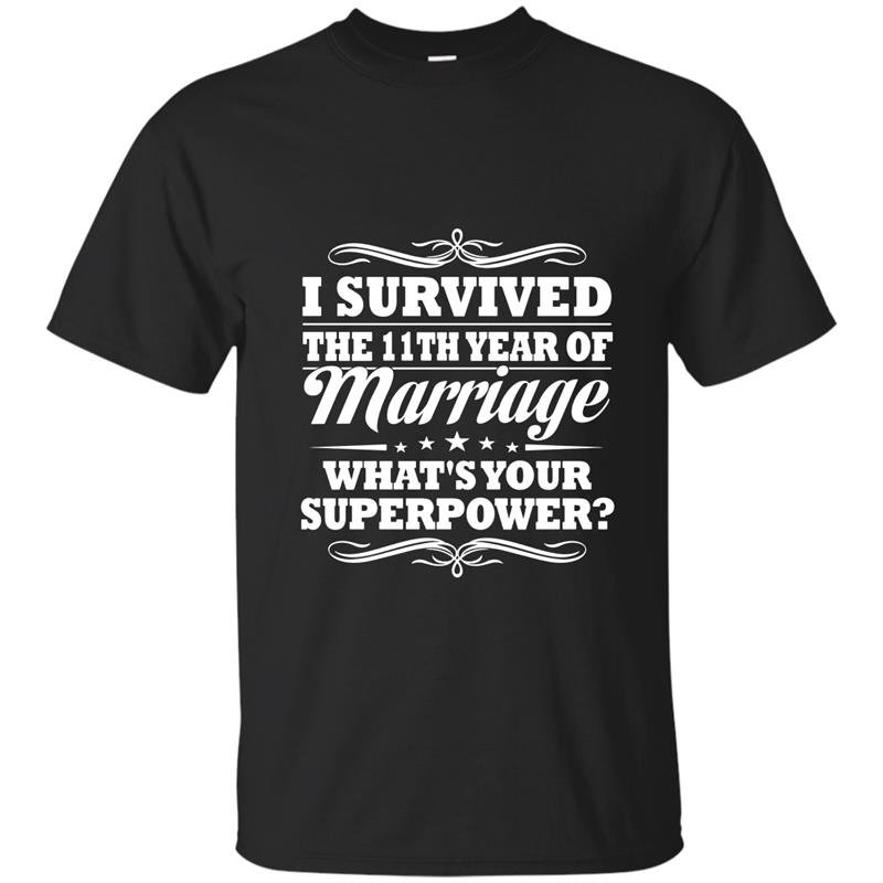 11th wedding anniversary gift ideas for her him i survived t-shirt