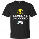 16th birthday level 16 unlocked funny t-shirt gamer gift kid