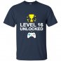 16th birthday level 16 unlocked funny t-shirt gamer gift kid