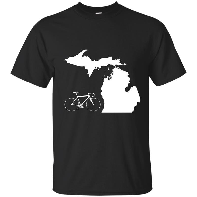 Bicycle michigan t-shirt cyclist tee state road bike