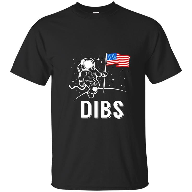 Dibs proud american usa moon t-shirt