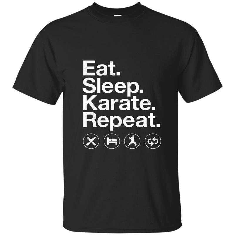 Eat sleep karate repeat t-shirt funny karate