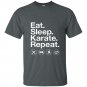 Eat sleep karate repeat t-shirt funny karate