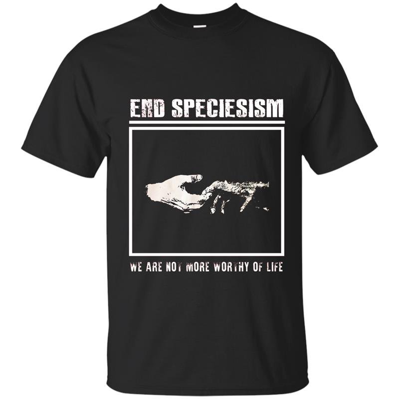 End speciesism vegan animal rights t-shirt punk
