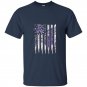 Esophageal cancer awareness us flag cancer ribbon t-shirt