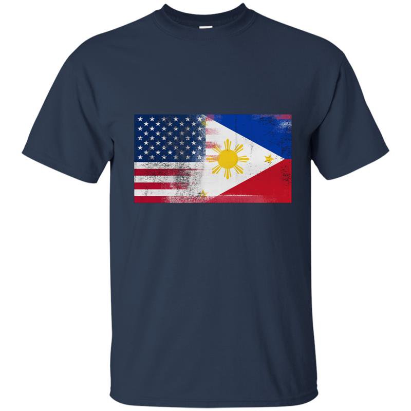 Filipino american half philippines half america flag t-shirt