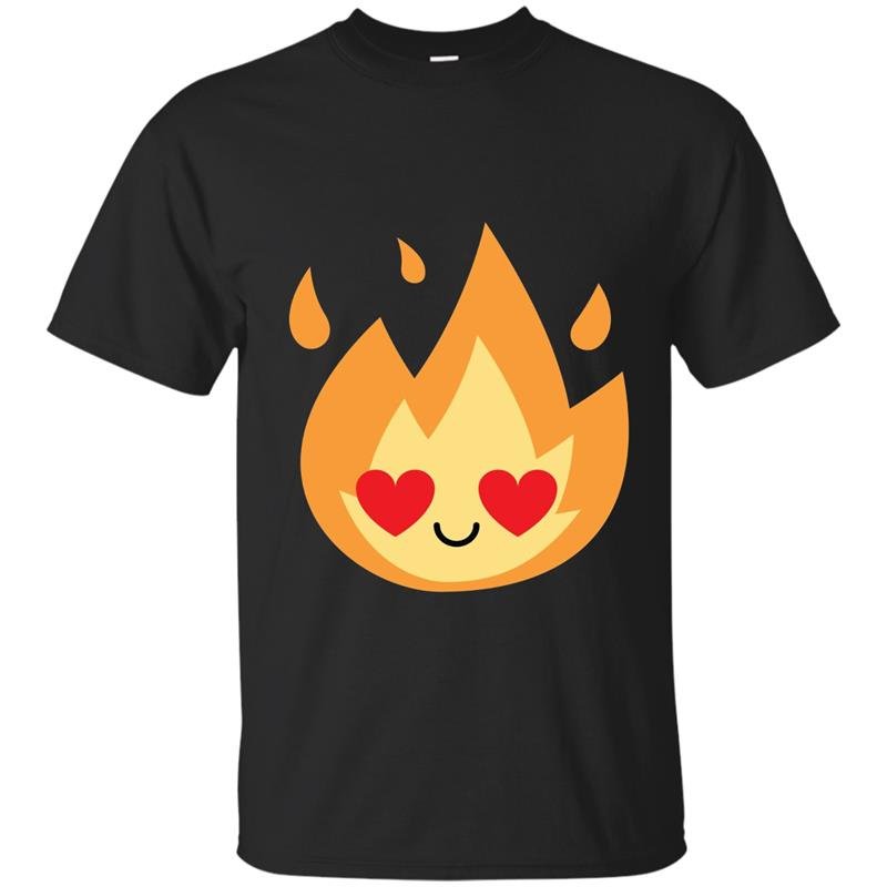 Fire flame emoji heart eye t-shirt tee