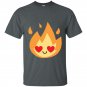 Fire flame emoji heart eye t-shirt tee