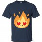 Fire flame emoji heart eye t-shirt tee