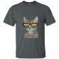Gay pride cat kitten rainbow lgbt sunglasses funny t-shirt
