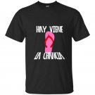 Hay viene la chancla funny t-shirt hispanic humor pink