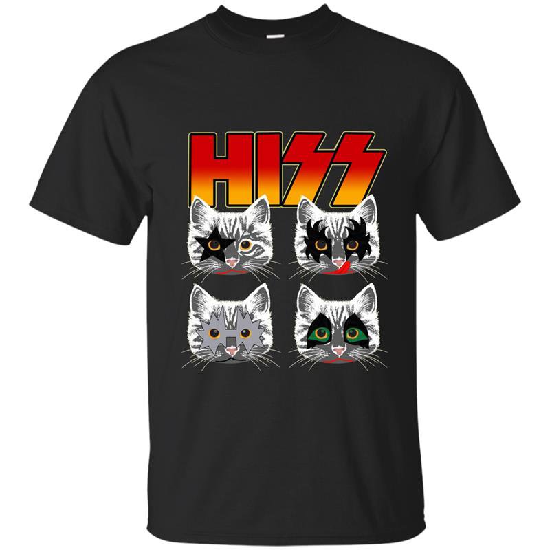 Hiss kiss cats kittens rock funny t-shirt