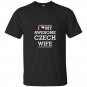 I love my awesome czech wife flag heart tee for husband t-shirt