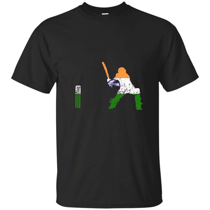 Indian cricketer batsman wicket cricket match gift t-shirt