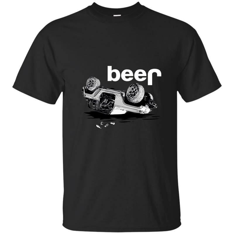 Jeep beer 4x4 wrecked funny t-shirt