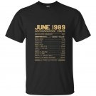 June 1989 facts t-shirt funny facts for men women kids