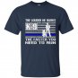 K9 police t-shirt he barks funny thin blue line