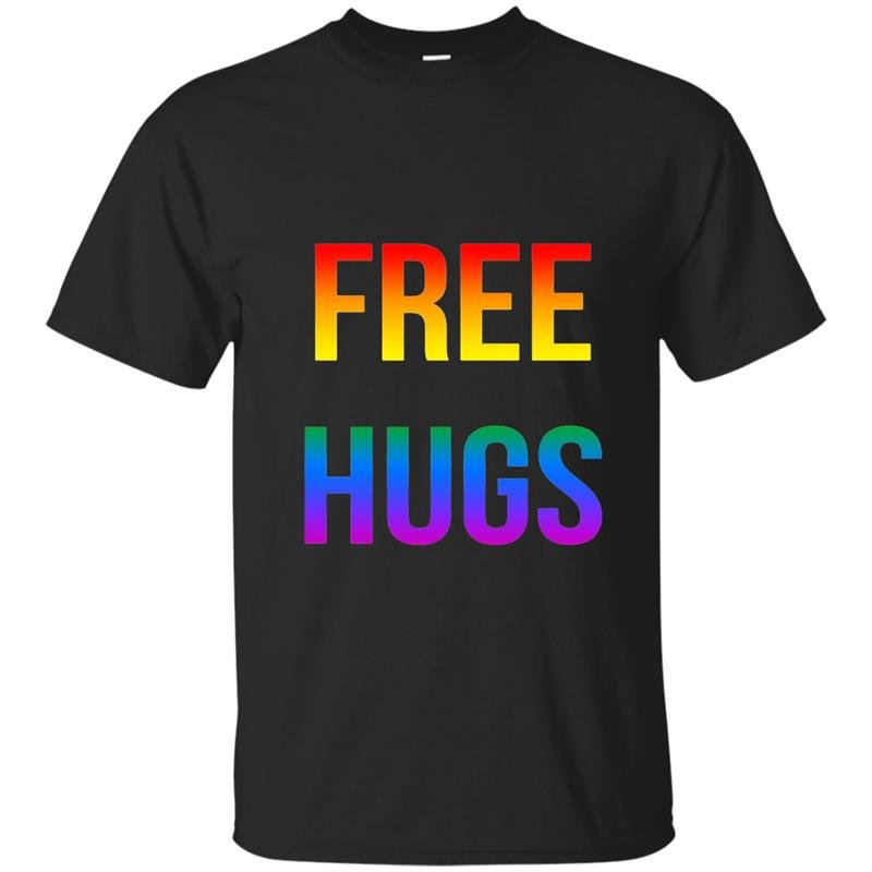 Lgbt gay pride free hugs rainbow t-shirt