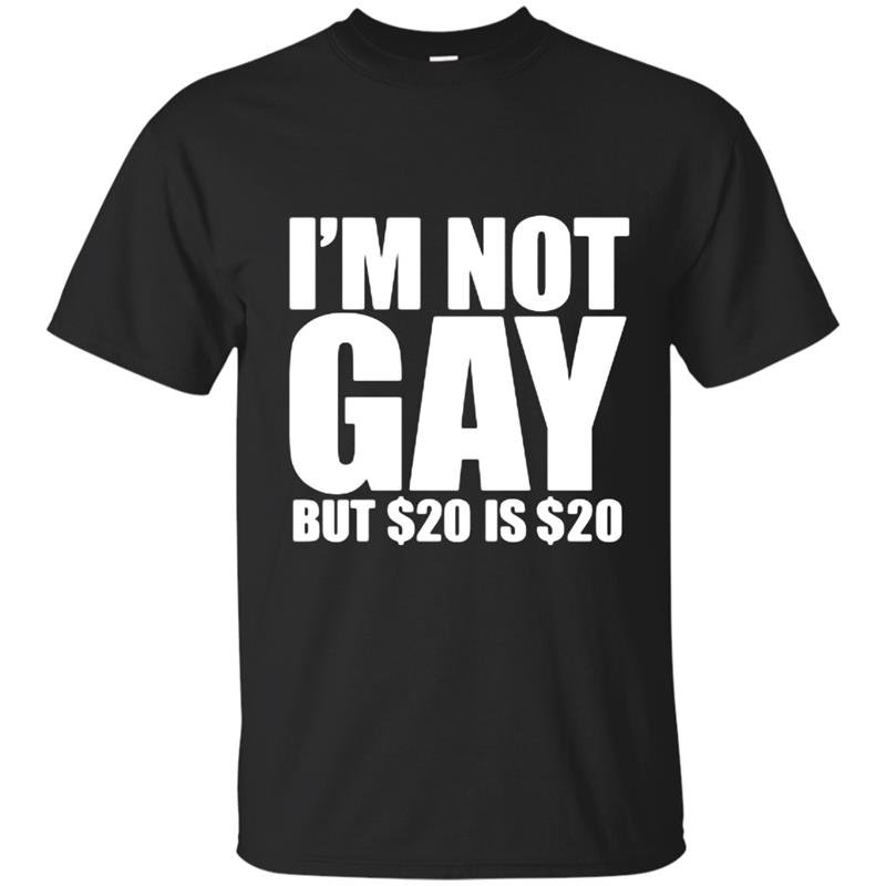 Loo show im not gay but 20 bucks is 20 bucks t-shirt
