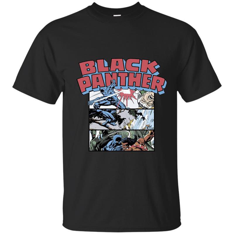 Marvel black panther retro comic stacked panel art t-shirt