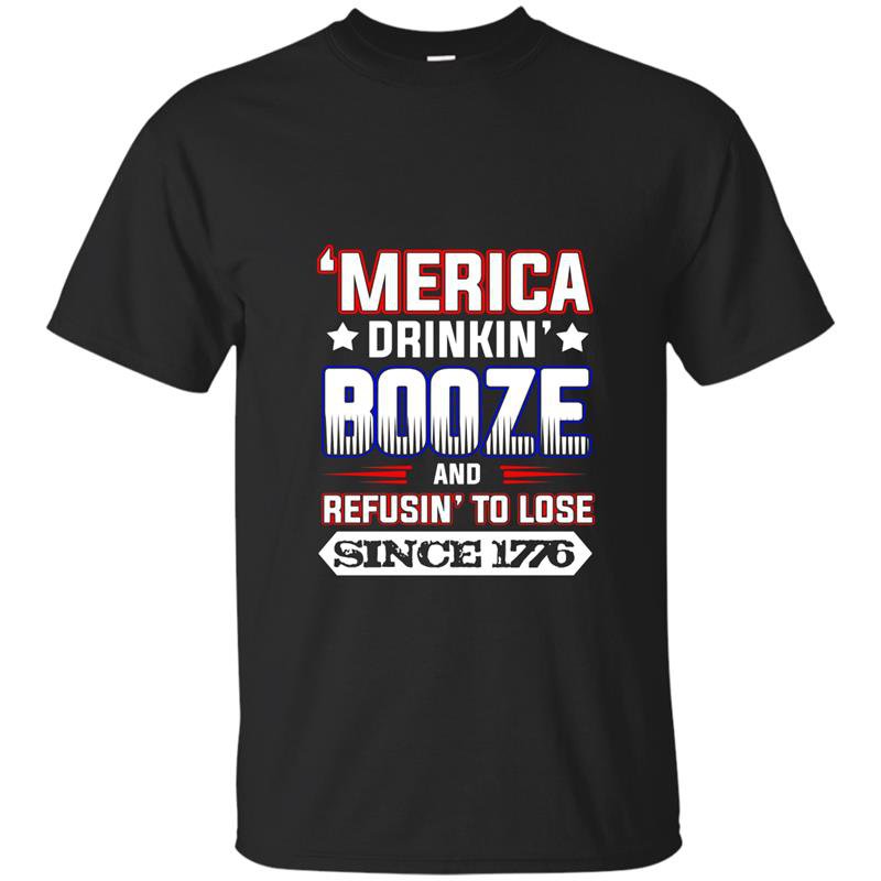Merica 4th of july drinking party funny patriotic t-shirt