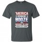 Merica 4th of july drinking party funny patriotic t-shirt