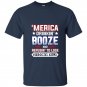 Merica 4th of july drinking party funny patriotic t-shirt