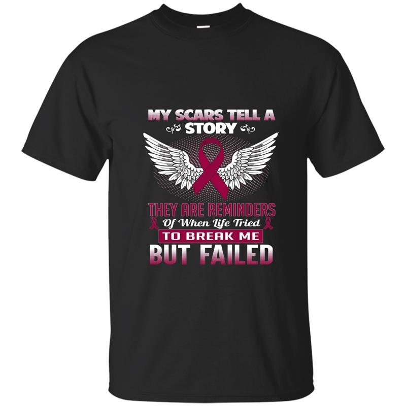 My scars tell a story multiple myeloma awareness t-shirt