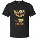 Old man with a hot rod t-shirt