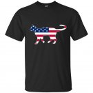 Patriotic kitty cat usa american flag t-shirt