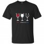 Red white blue funny wine glass t-shirt