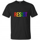 Resist rainbow flag nationa pride march t-shirt for women men