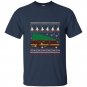 Rv camping ugly sweater t-shirt xmas tree rv graphic