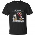 Stand for the flag kneel for the cross soldier veteran tee t-shirt