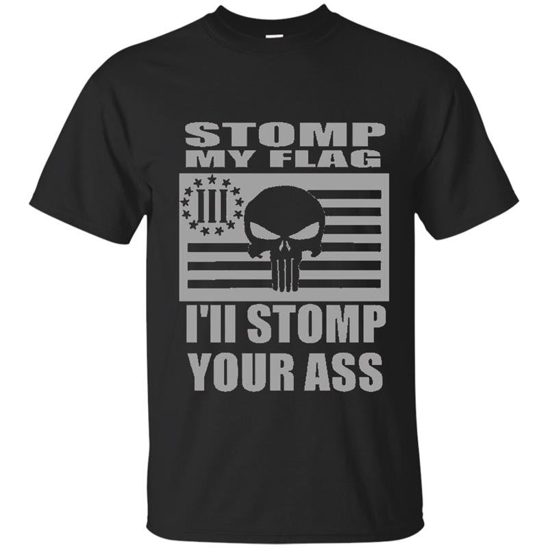 Stomp my flag your ass american punisher 3 biker nra mens t-shirt