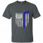 Thin blue line american flag hockey t-shirt
