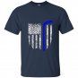 Thin blue line american flag hockey t-shirt