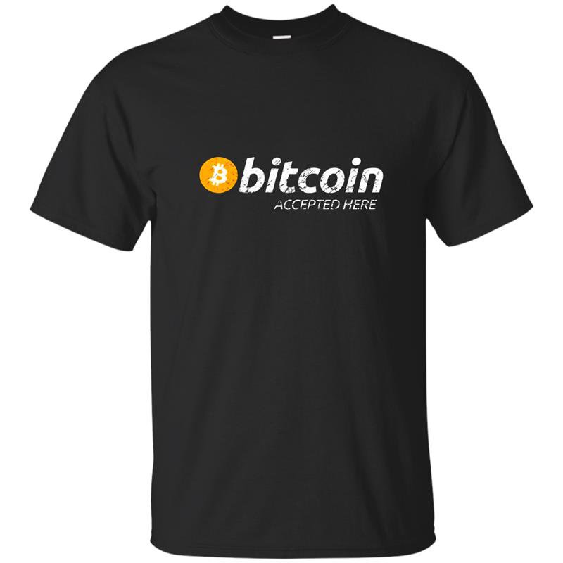 Vintage bitcoin accepted here logo tee t-shirt