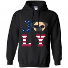 4th of july pug american flag dog Hoodie