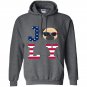 4th of july pug american flag dog Hoodie