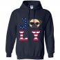 4th of july pug american flag dog Hoodie