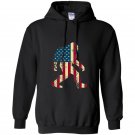 Bigfoot sasquatch american flag funny 4th of july Hoodie