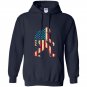 Bigfoot sasquatch american flag funny 4th of july Hoodie