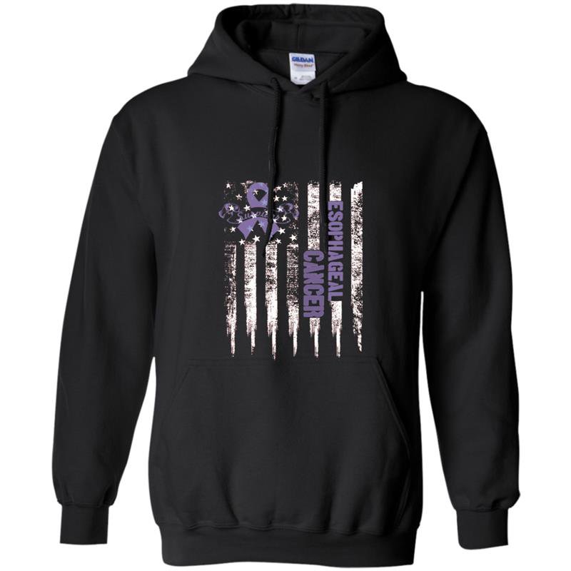 Esophageal cancer awareness us flag cancer ribbon Hoodie