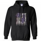 Esophageal cancer awareness us flag cancer ribbon Hoodie