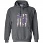 Esophageal cancer awareness us flag cancer ribbon Hoodie
