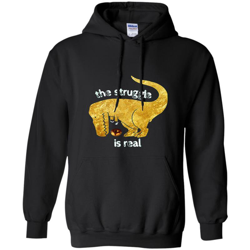 Gold t-rex the struggle is real donut funny dinosaur Hoodie