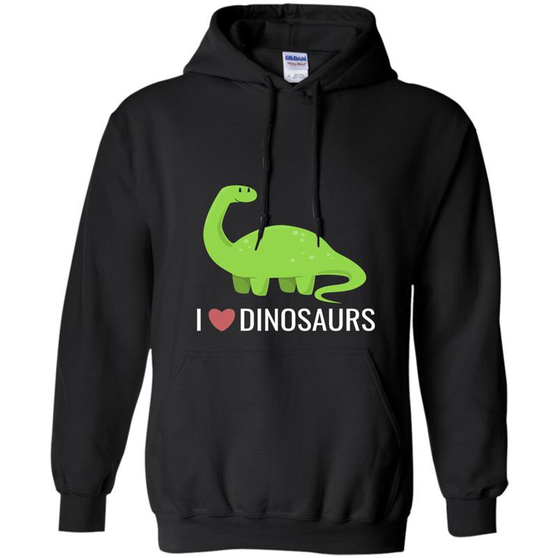 I love dinosaurs cute diplodocus long neck cartoon Hoodie