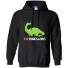 I love dinosaurs cute diplodocus long neck cartoon Hoodie
